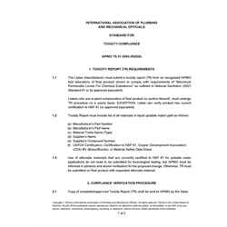 IAPMO TS 31-2004 (R2020) Toxicity Compliance