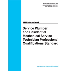 ASSE/IAPMO/ANSI Series 13000-2015, Service Plumber and Residential Mechanical Se