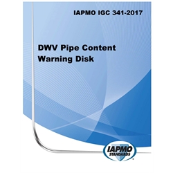 IAPMO IGC 341-2017 DWV Pipe Content Warning Disk